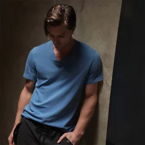 Short Sleeve V Neck - Spectrum Blue Pigment