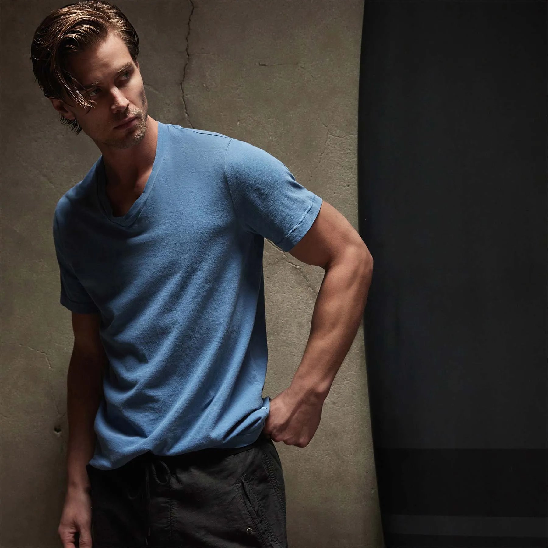Short Sleeve V Neck - Spectrum Blue Pigment