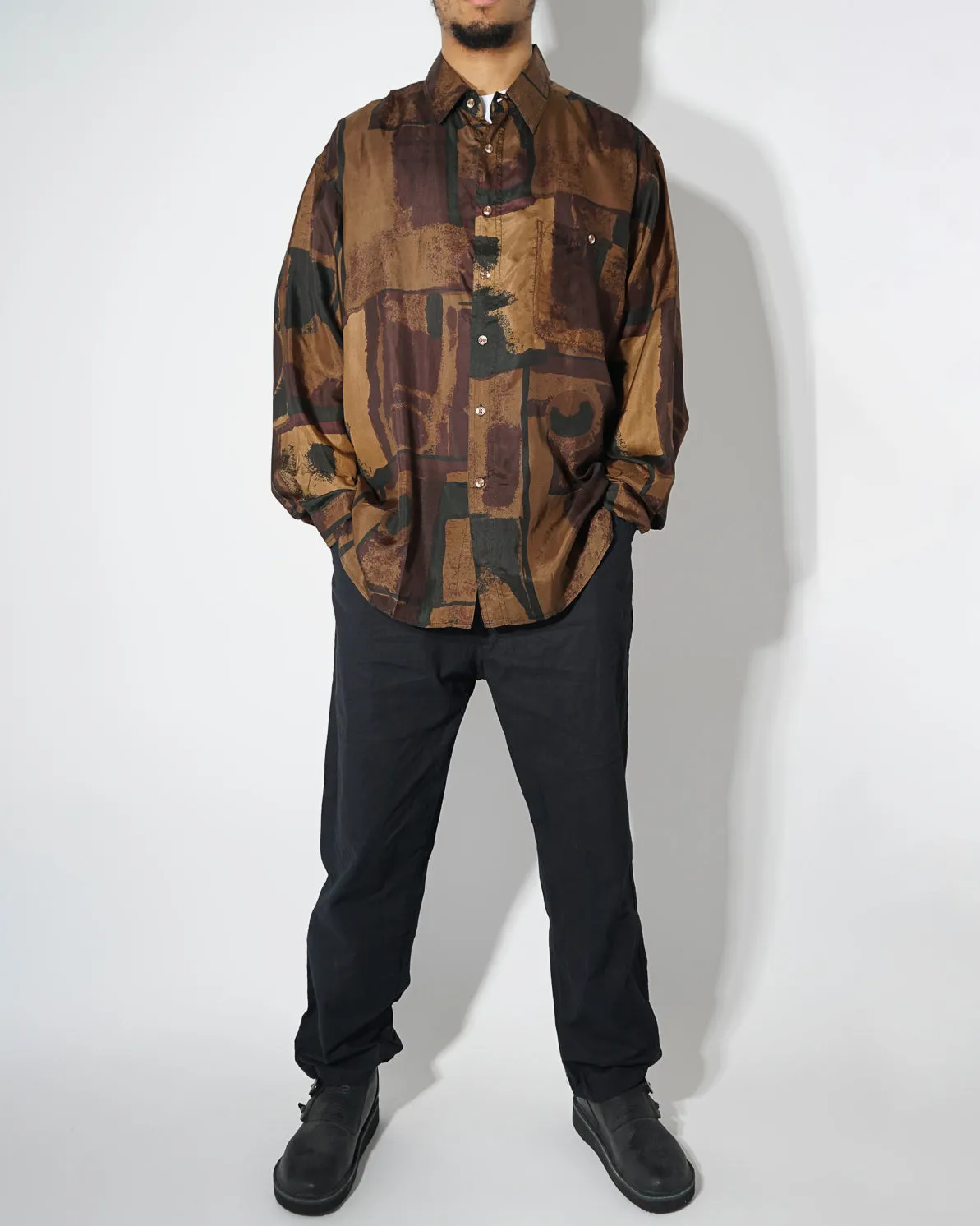 Silk Shirts Long Sleeve Patterned / C