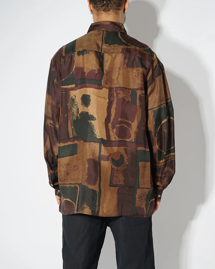 Silk Shirts Long Sleeve Patterned / C