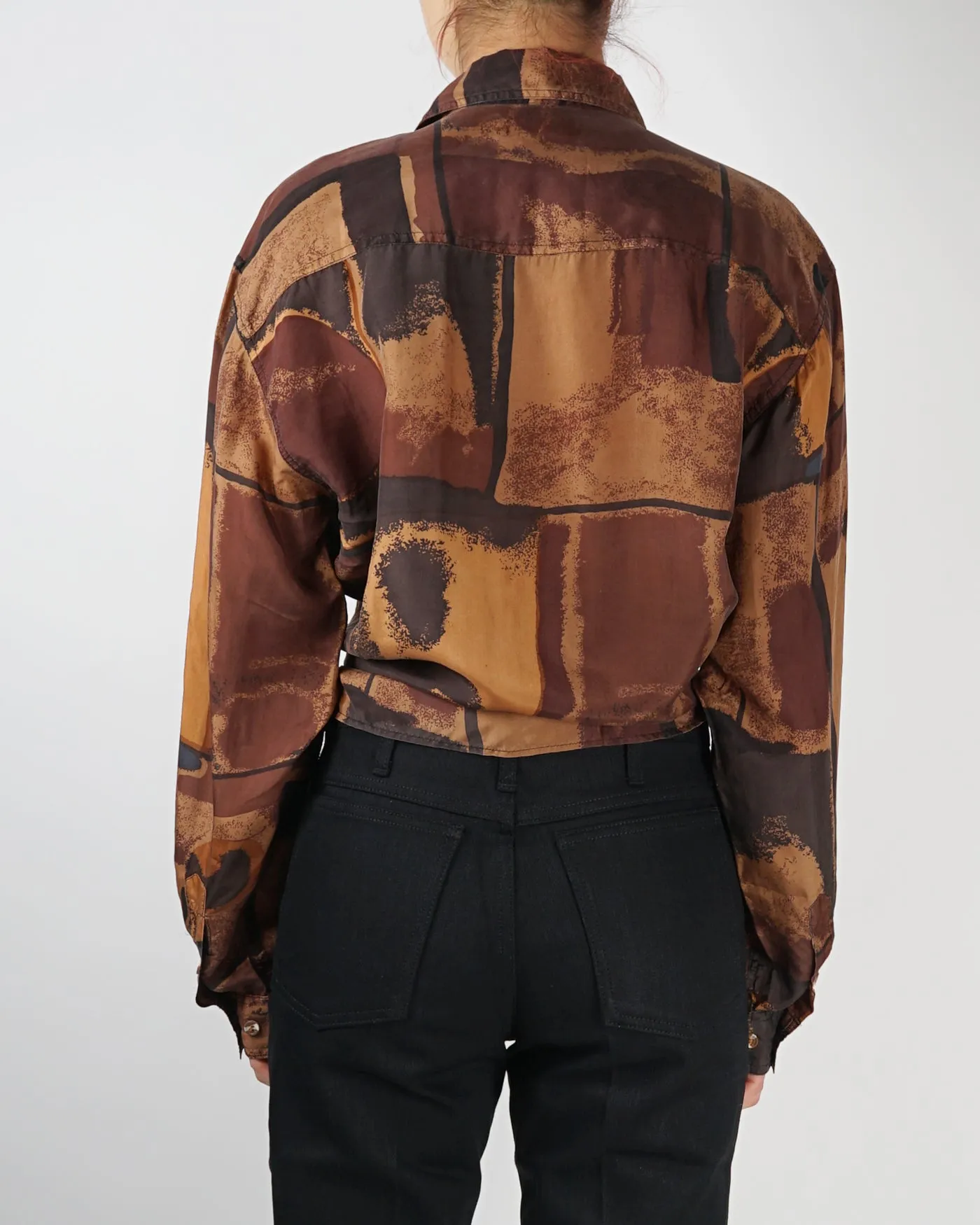Silk Shirts Long Sleeve Patterned / C
