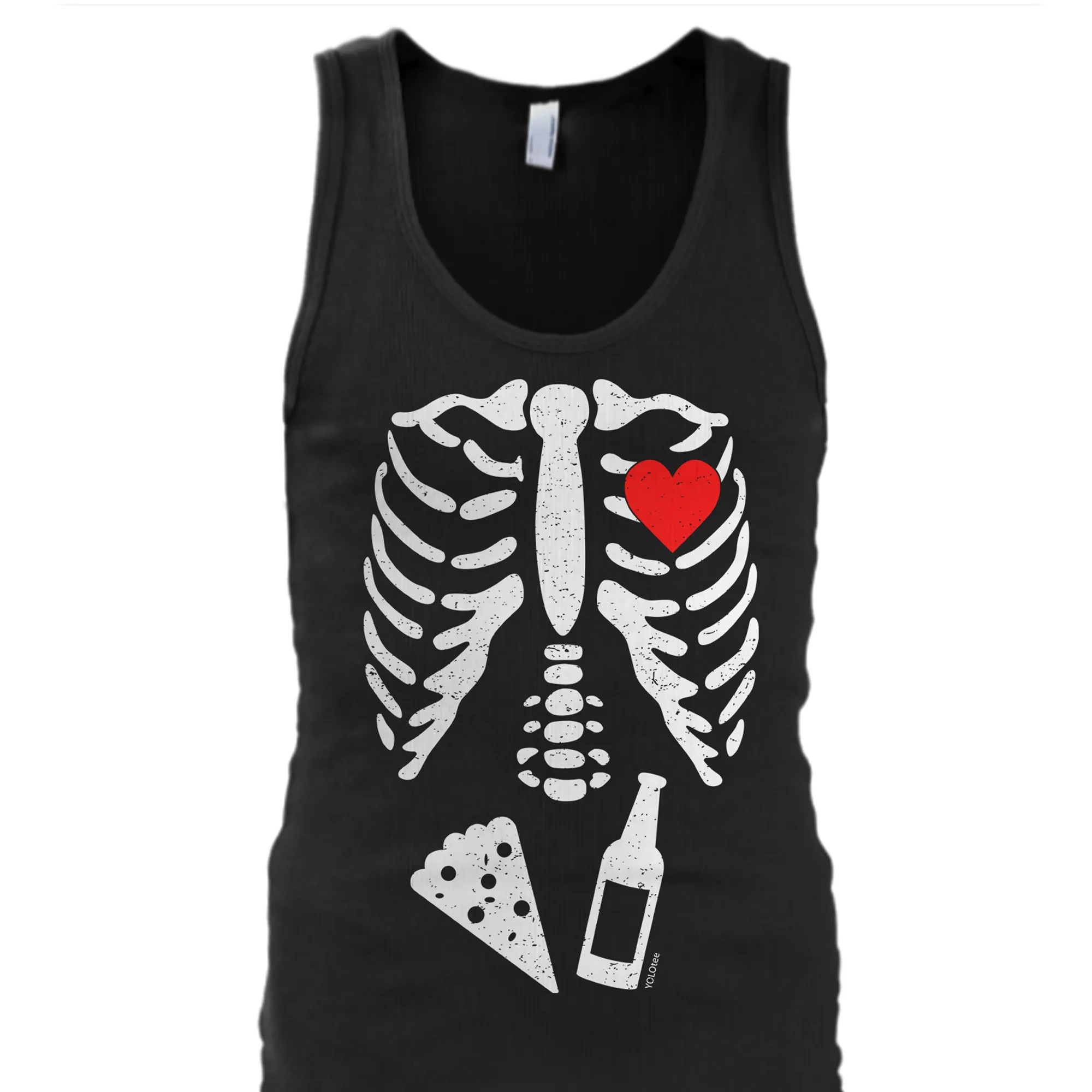 Skeleton Beer Pizza Premium Cotton Shirt