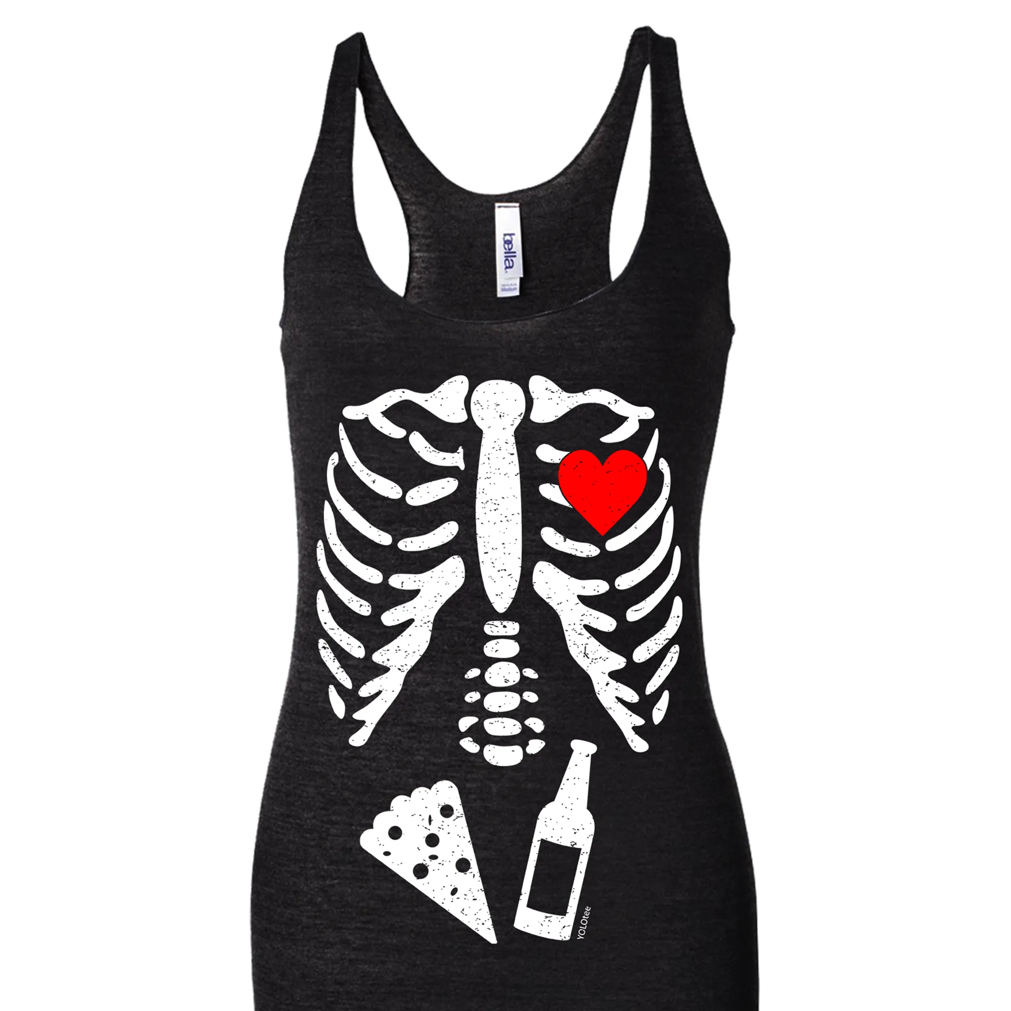 Skeleton Beer Pizza Premium Cotton Shirt