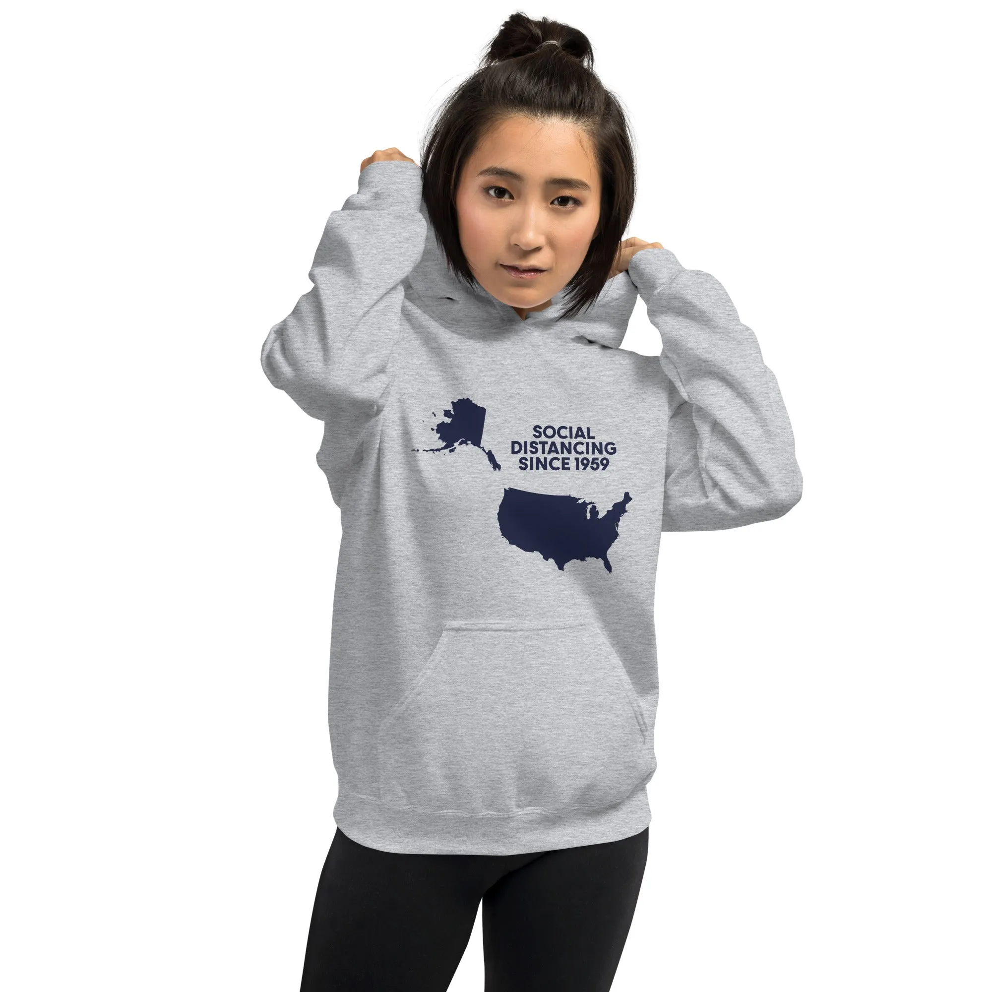 Social Distancing Since 1959 Map Hoodie