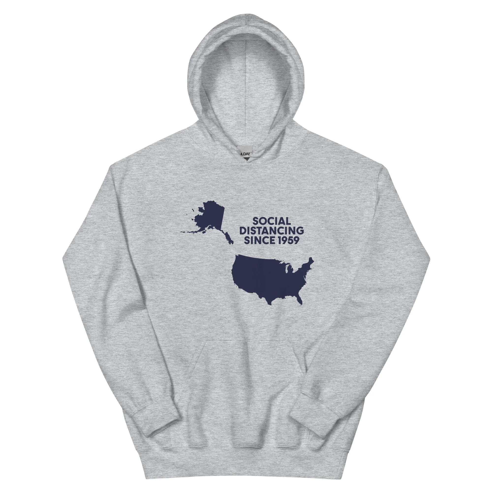 Social Distancing Since 1959 Map Hoodie