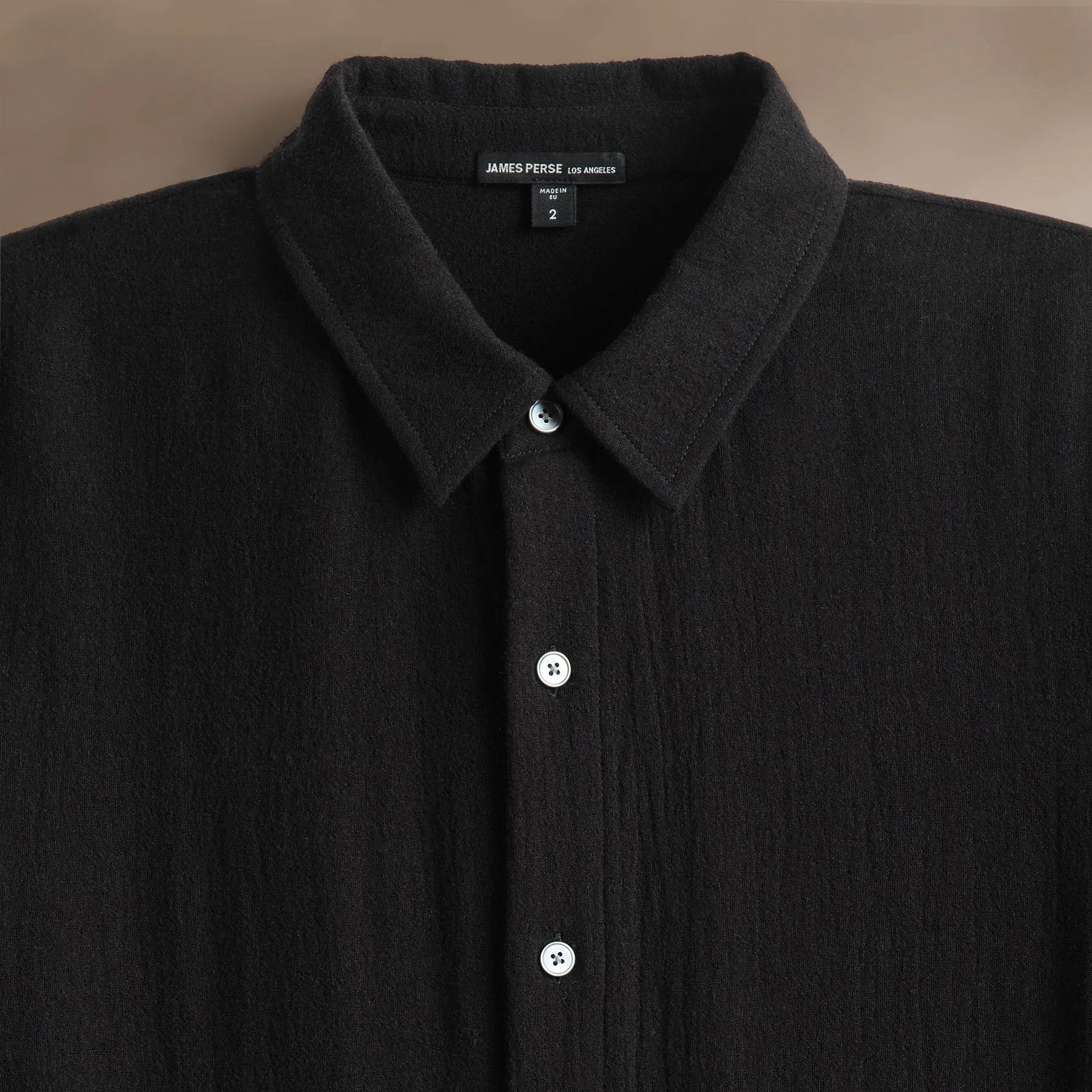 Solid Viscose Wool Shirting - Black