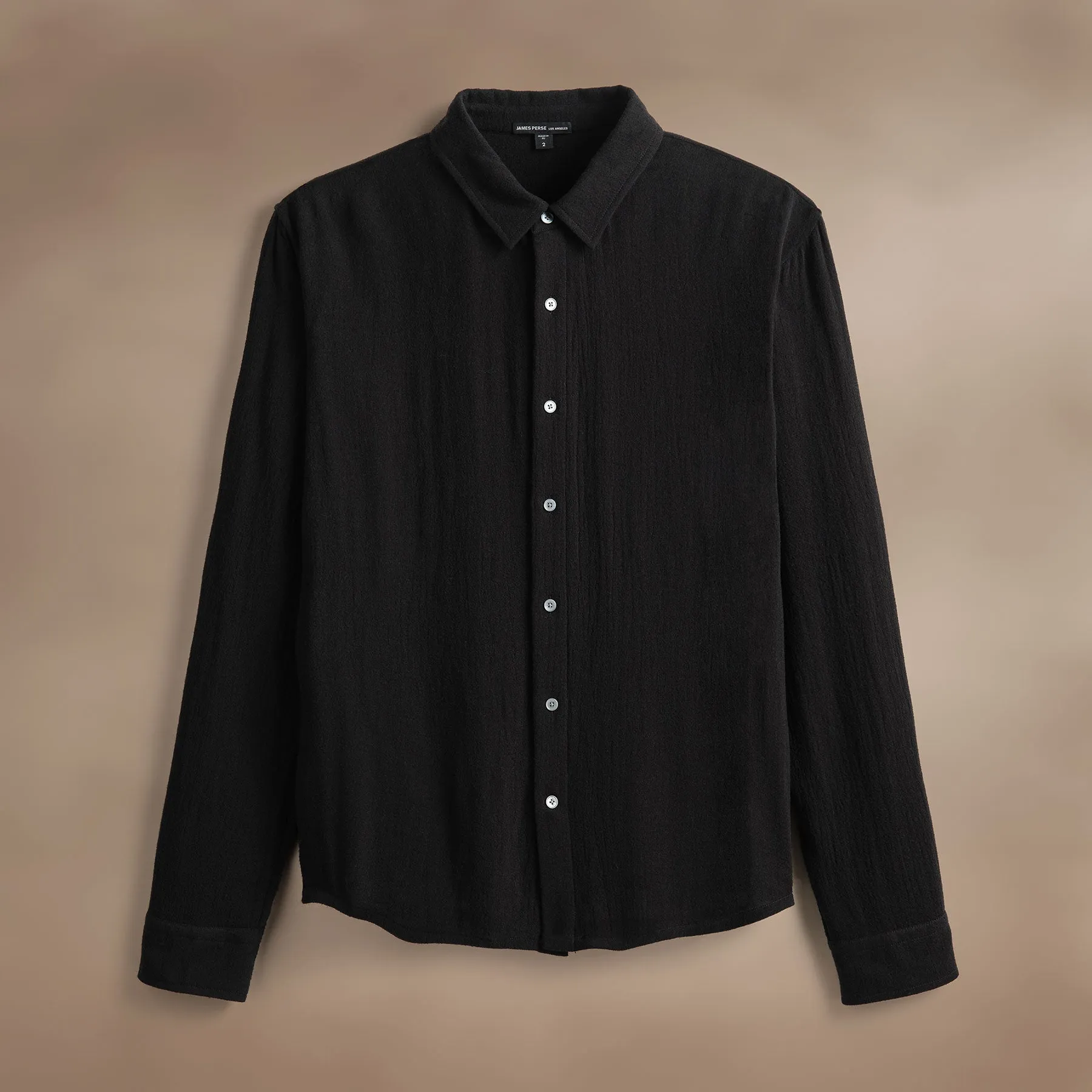 Solid Viscose Wool Shirting - Black