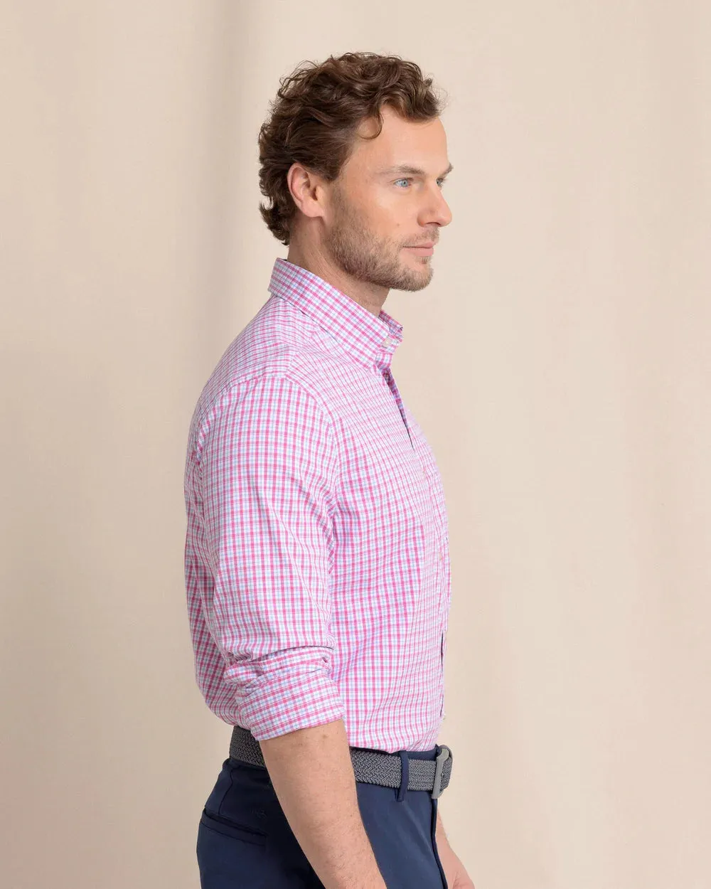 Southern Tide Charleston Broad Creek Plaid Long Sleeve Sport Shirt