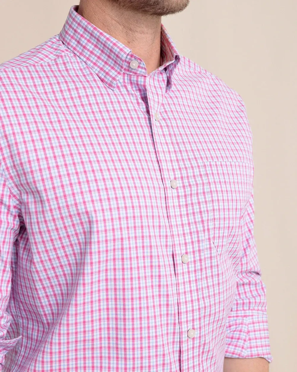 Southern Tide Charleston Broad Creek Plaid Long Sleeve Sport Shirt