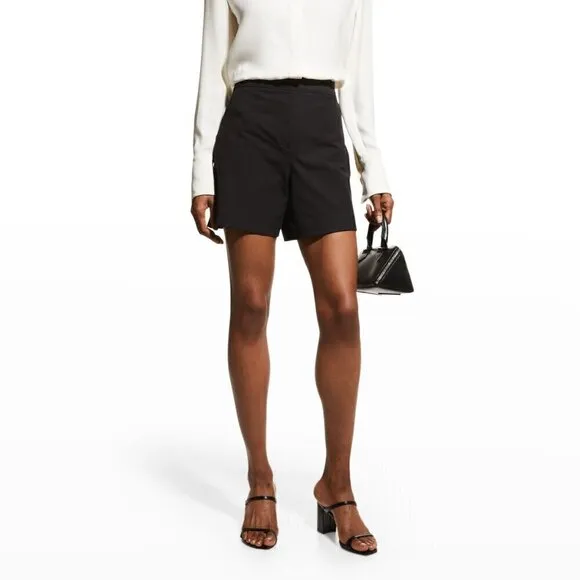 Spanx Polished 6&quot; Stretch-Cotton Blend Black Shorts