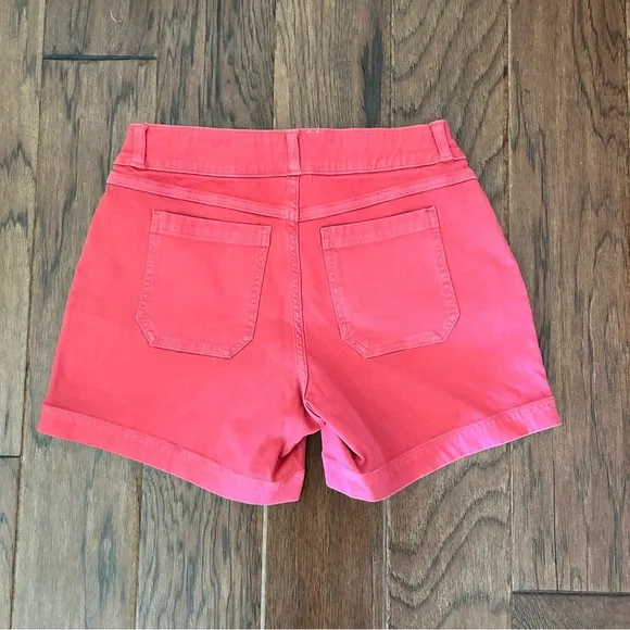SPANX STRETCH TWILL SHORTS 4” pull on slimming casual chino Island red NWT sz S