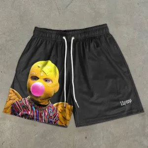 Stretch casual shorts with personalized street style print