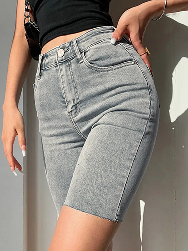 Stretch Denim Bike Shorts