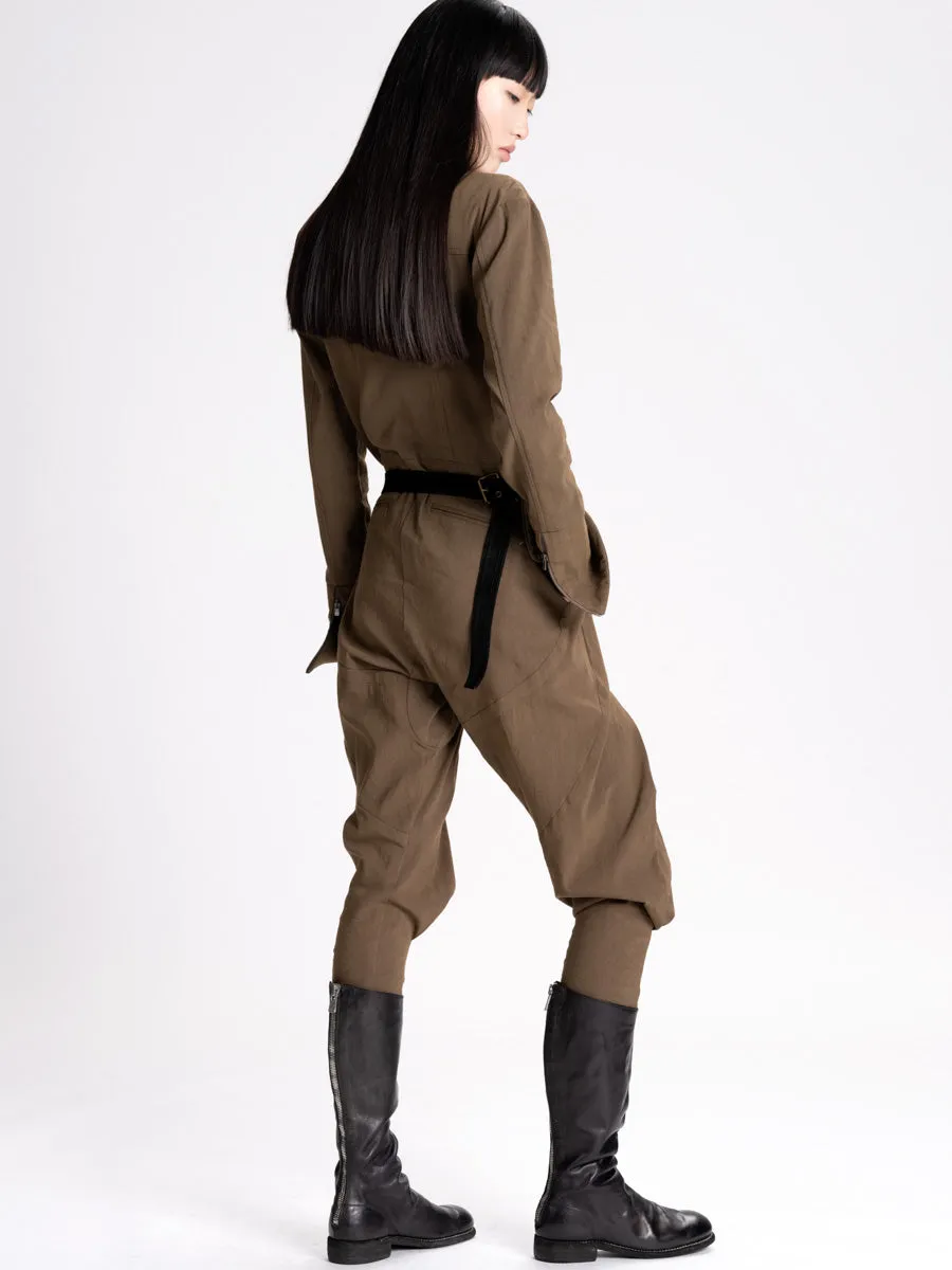 Stretch Linen Jodhpur Jumpsuit