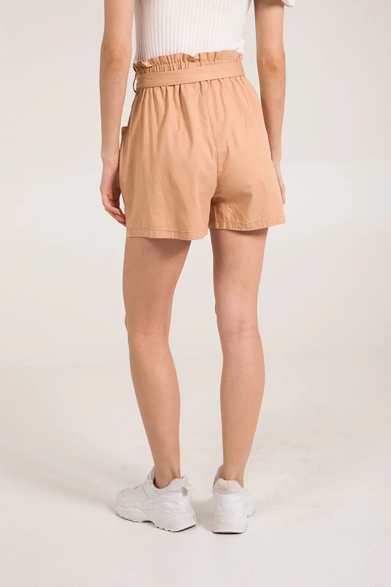 Stretch Paper Bag Shorts