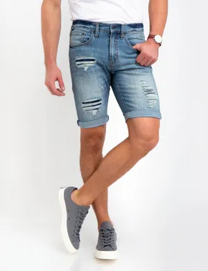 STRETCH SLIM DENIM SHORTS