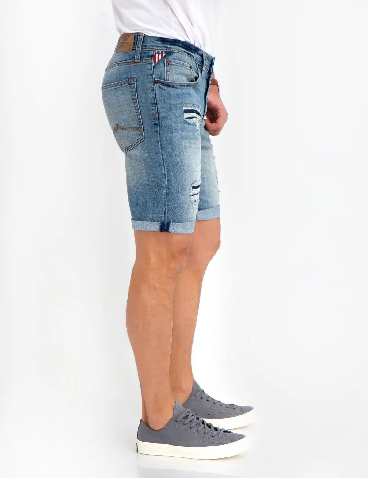 STRETCH SLIM DENIM SHORTS