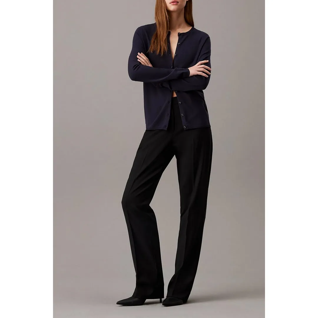 Stretch Wool Slim Straight