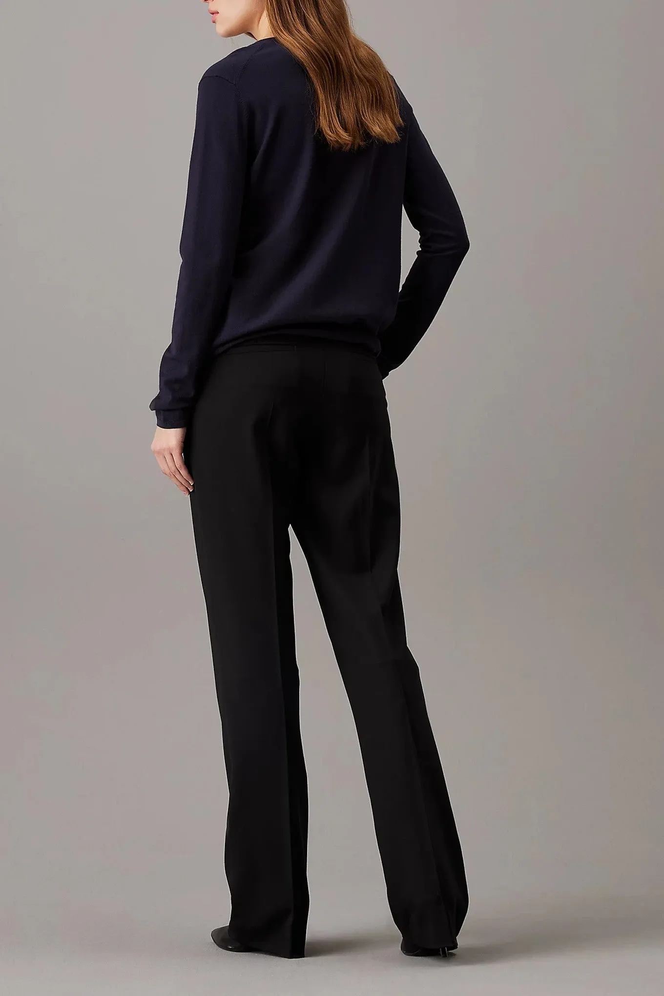 Stretch Wool Slim Straight