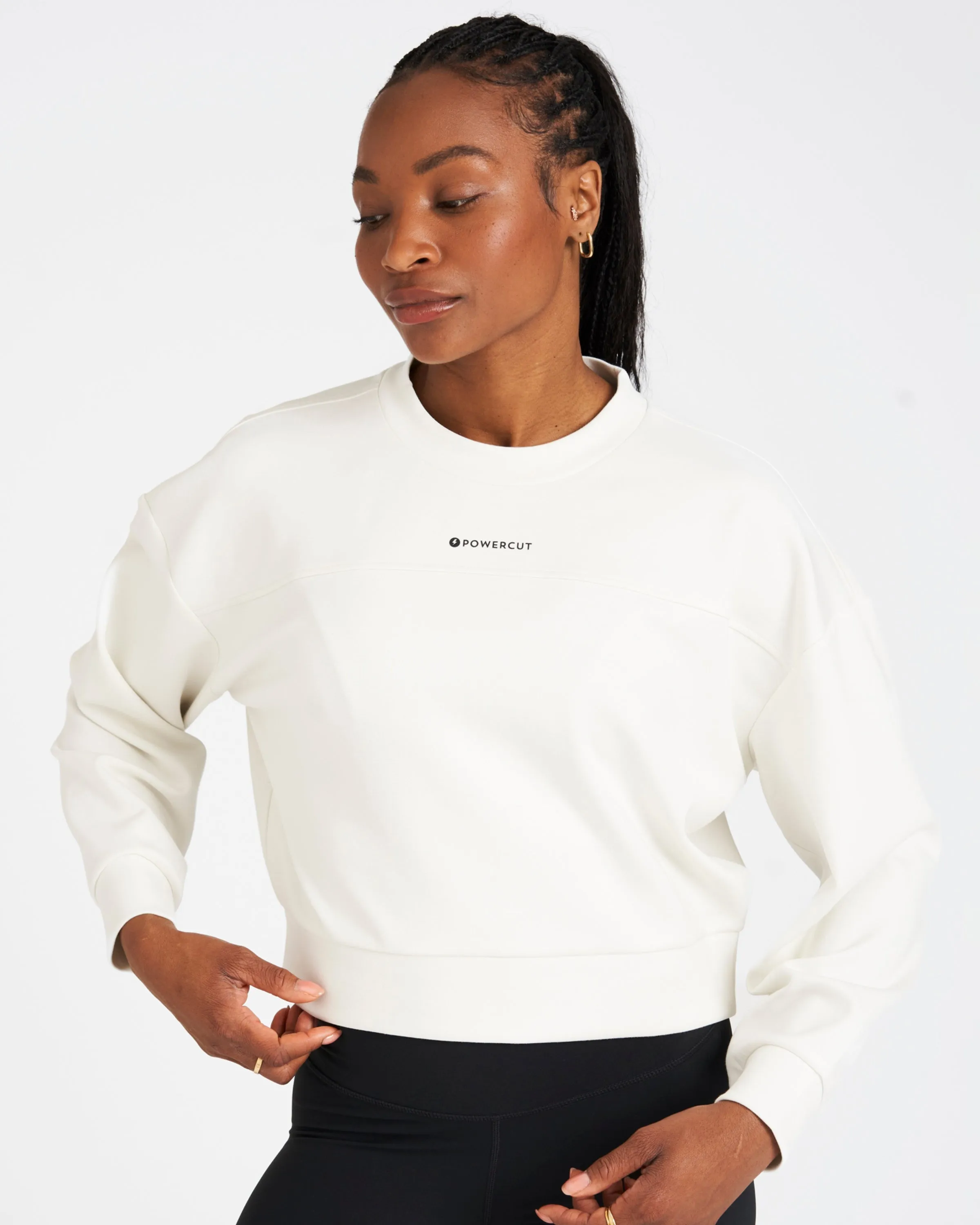 Studio Cropped Sweatshirt Marshmallow