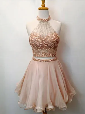 Stunning Two Pieces Beading Short Cheap Homecoming Dresses Online, BDY0277