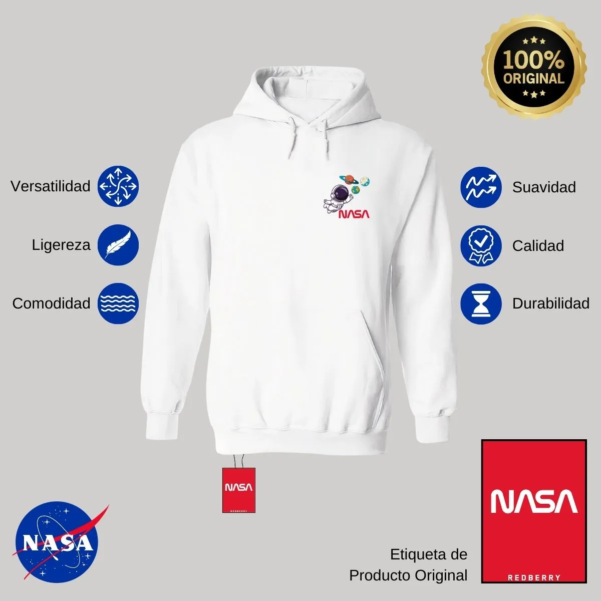 Sudadera Hombre Hoodie Nasa Astronauta