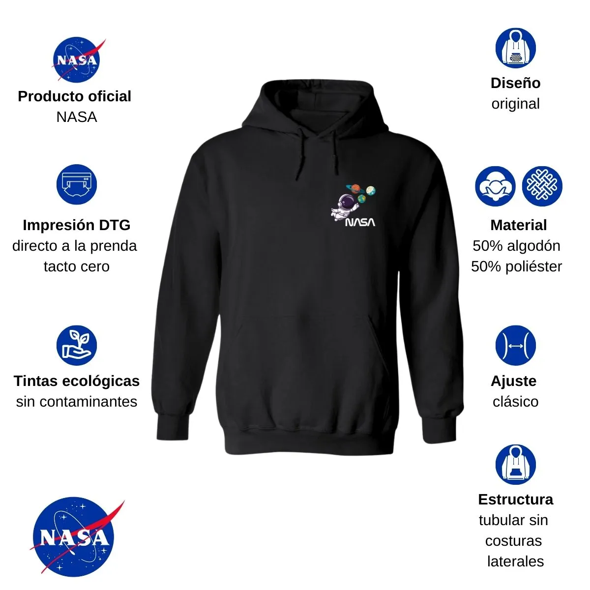Sudadera Hombre Hoodie Nasa Astronauta