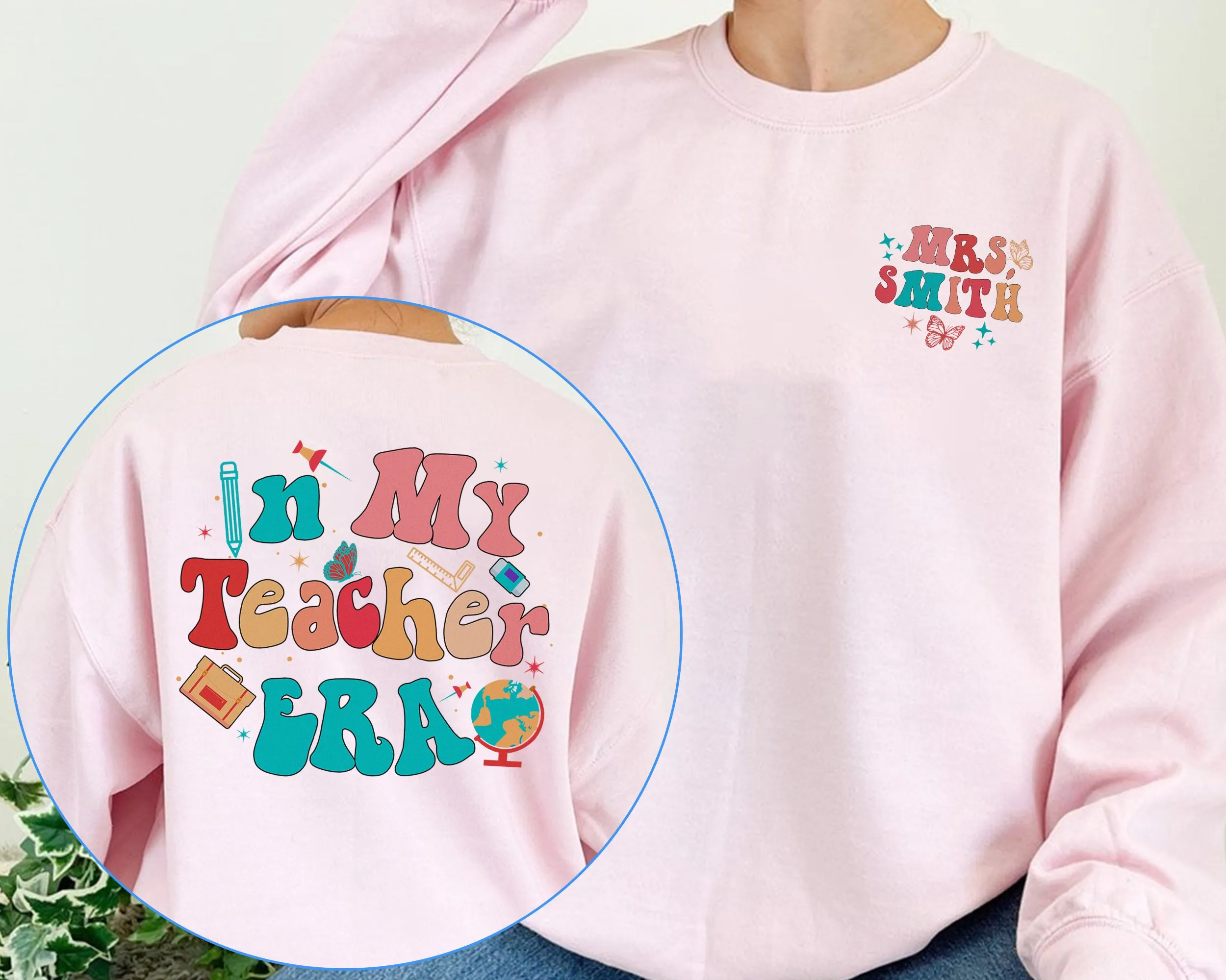 Sweatshirt for Teacher, in My Teacher Era Crewneck, Personalized Teacher Shirt, Teacher Shirt Last Name, Swiftie Teacher Shirt