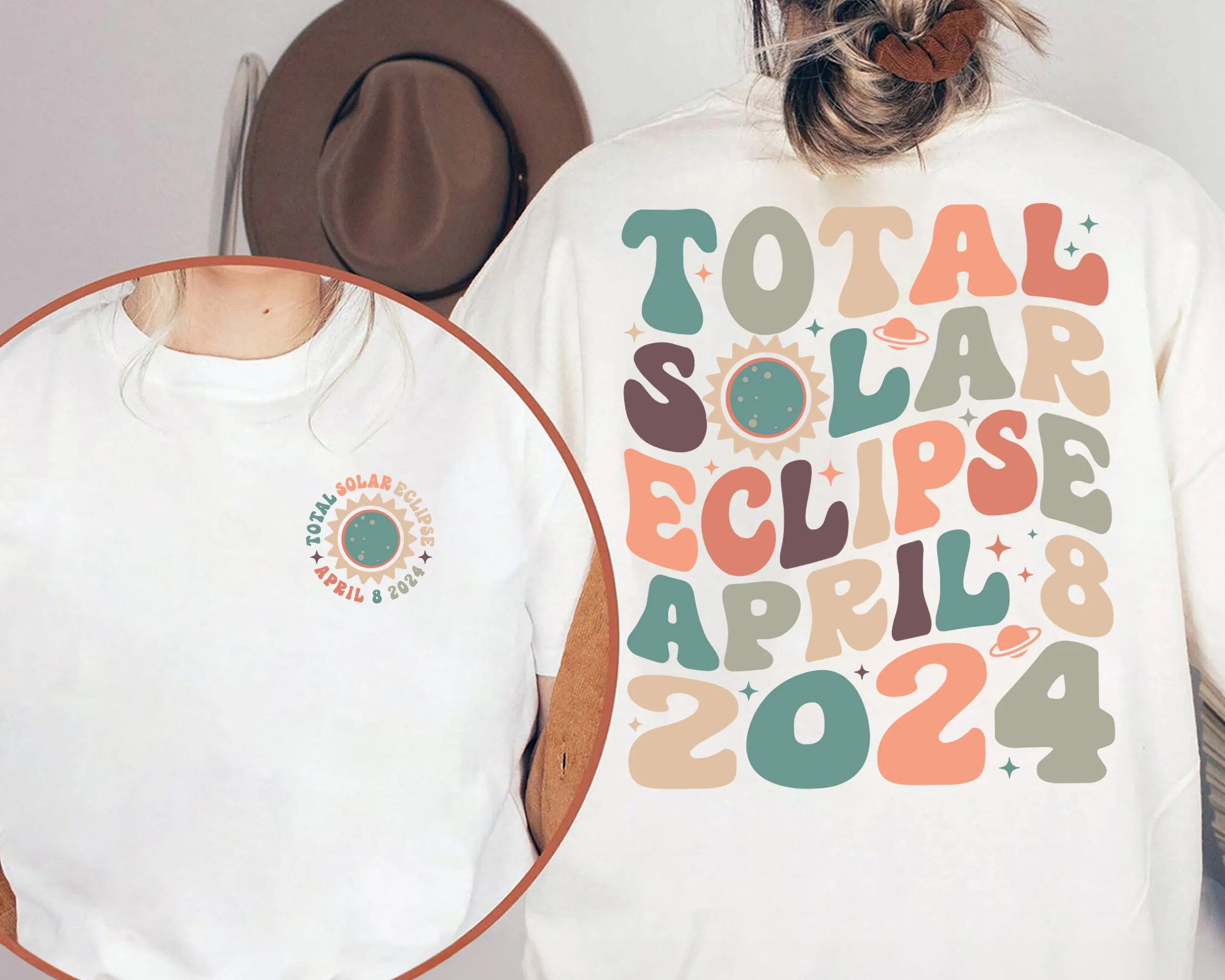 Total Solar Eclipse 2024 Shirt, Double-Sided Shirt, April 8th 2024 Shirt, Celestial Shirt, Gift for Eclipse Lover, Eclipse Event 2024 Shirt