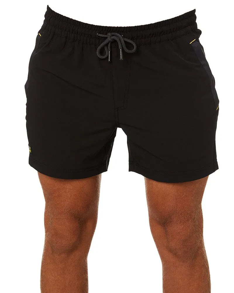 Tradies Flex And Move 4-Way Stretch Elastic Short Value Pack - Black