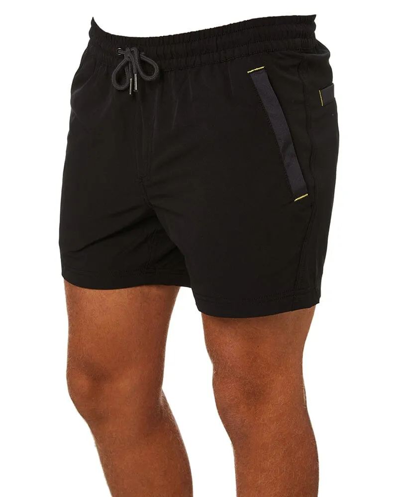Tradies Flex And Move 4-Way Stretch Elastic Short Value Pack - Black