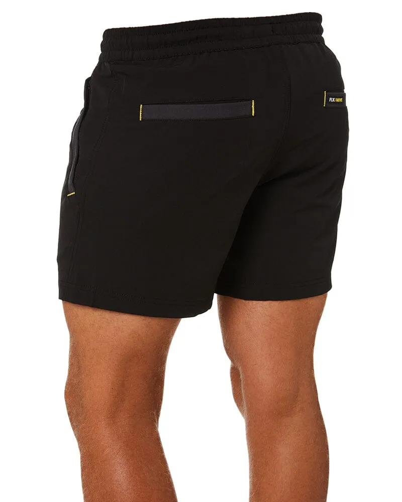 Tradies Flex And Move 4-Way Stretch Elastic Short Value Pack - Black