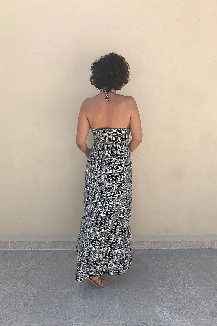 Tropical Beach Coverup Black and White Pattern