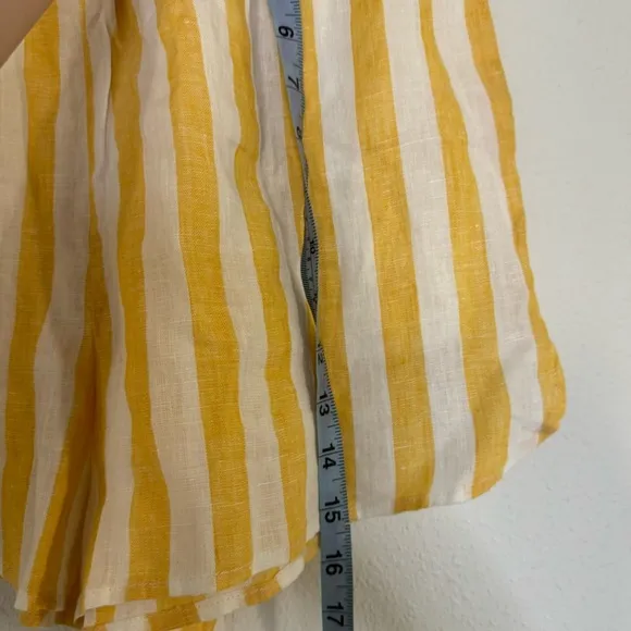 Trovata birds of paradise yellow awning stripe cotton Lucy shorts