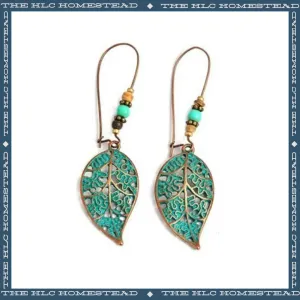 Turquoise Whimsy Leaf Earrings