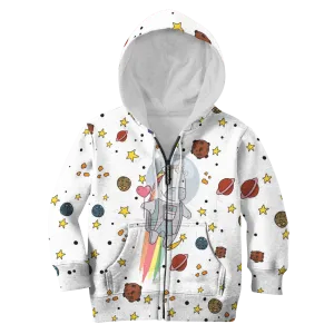 Unicorn with planets Kid Custom Cosplay Hoodies T-shirt Apparel