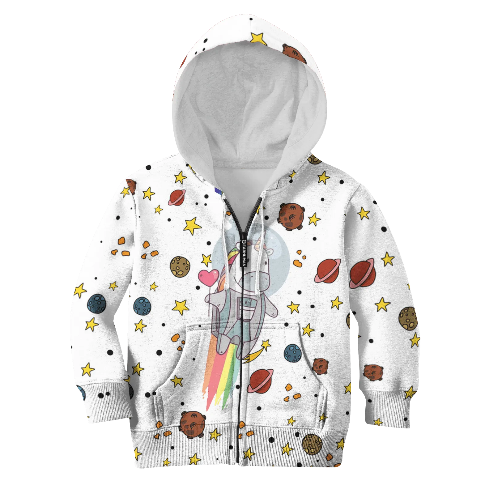 Unicorn with planets Kid Custom Cosplay Hoodies T-shirt Apparel