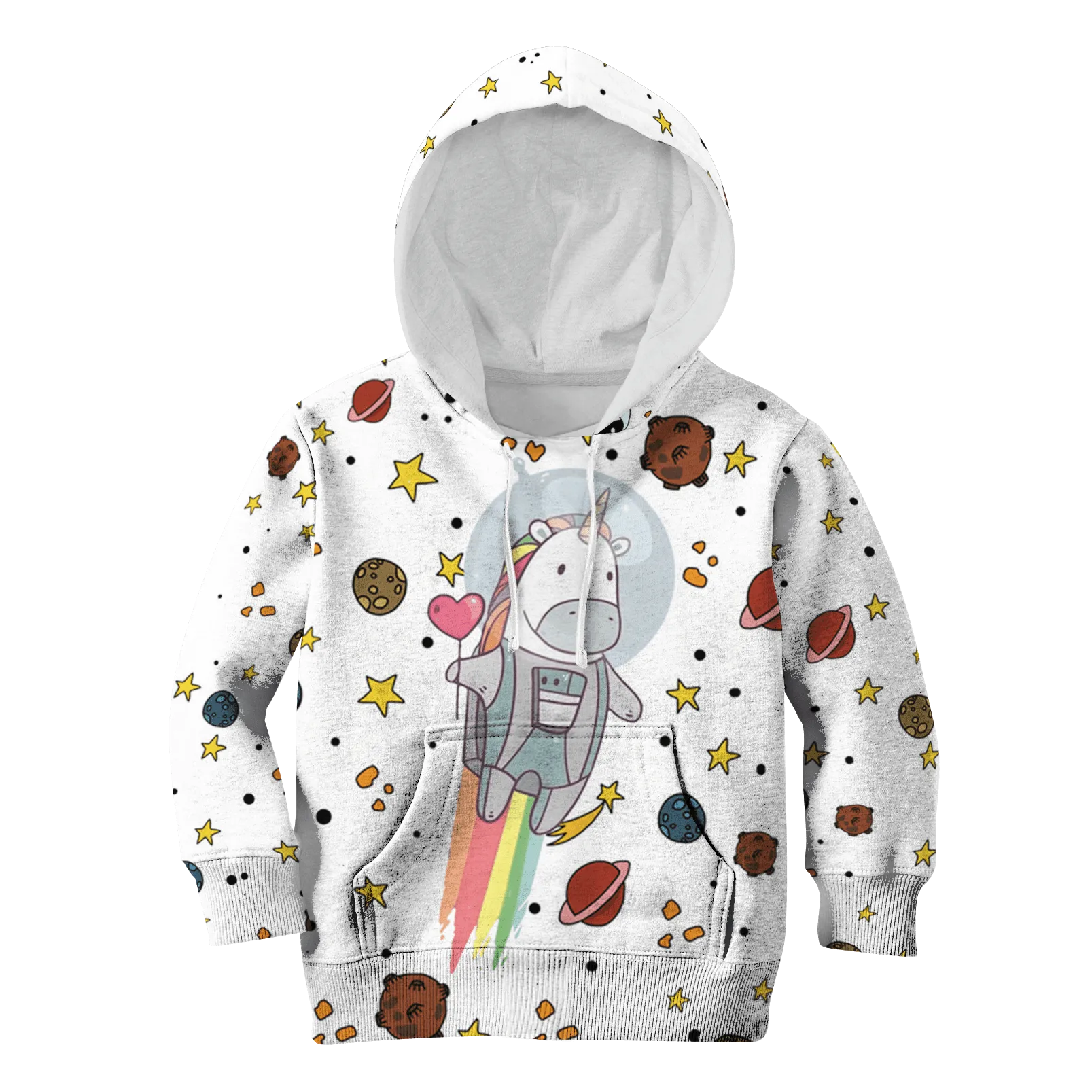 Unicorn with planets Kid Custom Cosplay Hoodies T-shirt Apparel