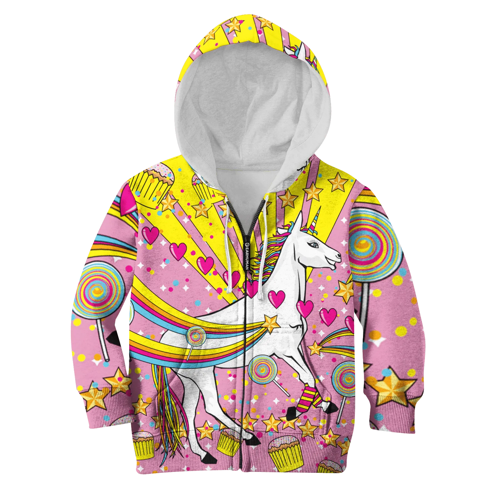 Unicorn with sweet heart Kid Custom Cosplay Hoodies T-shirt Apparel