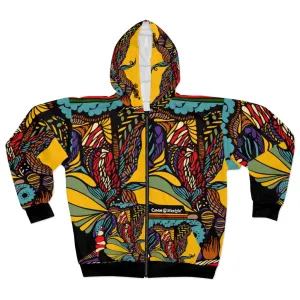 Unisex Zip Hoodie (Multi-Art2-BLK-AAF)