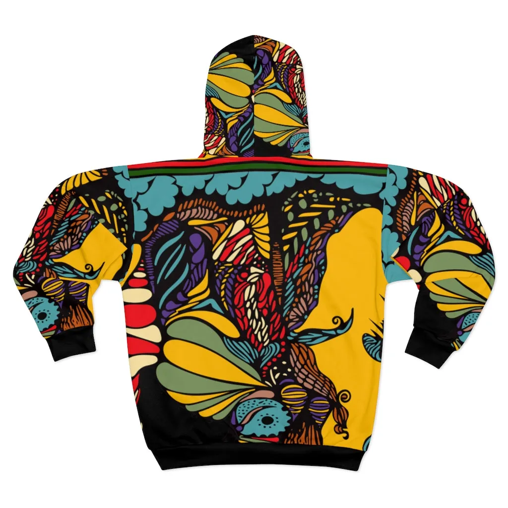 Unisex Zip Hoodie (Multi-Art2-BLK-AAF)