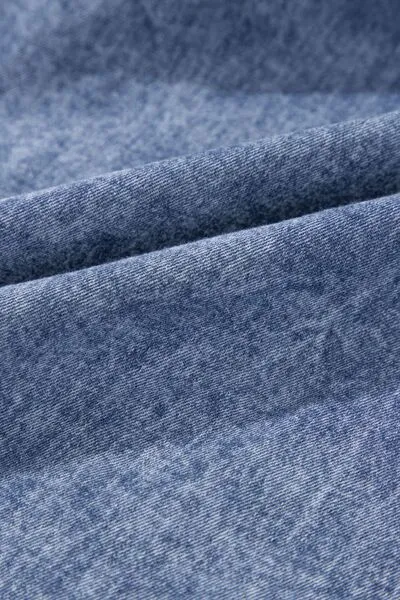 V Neck Short Sleeve Denim Dress