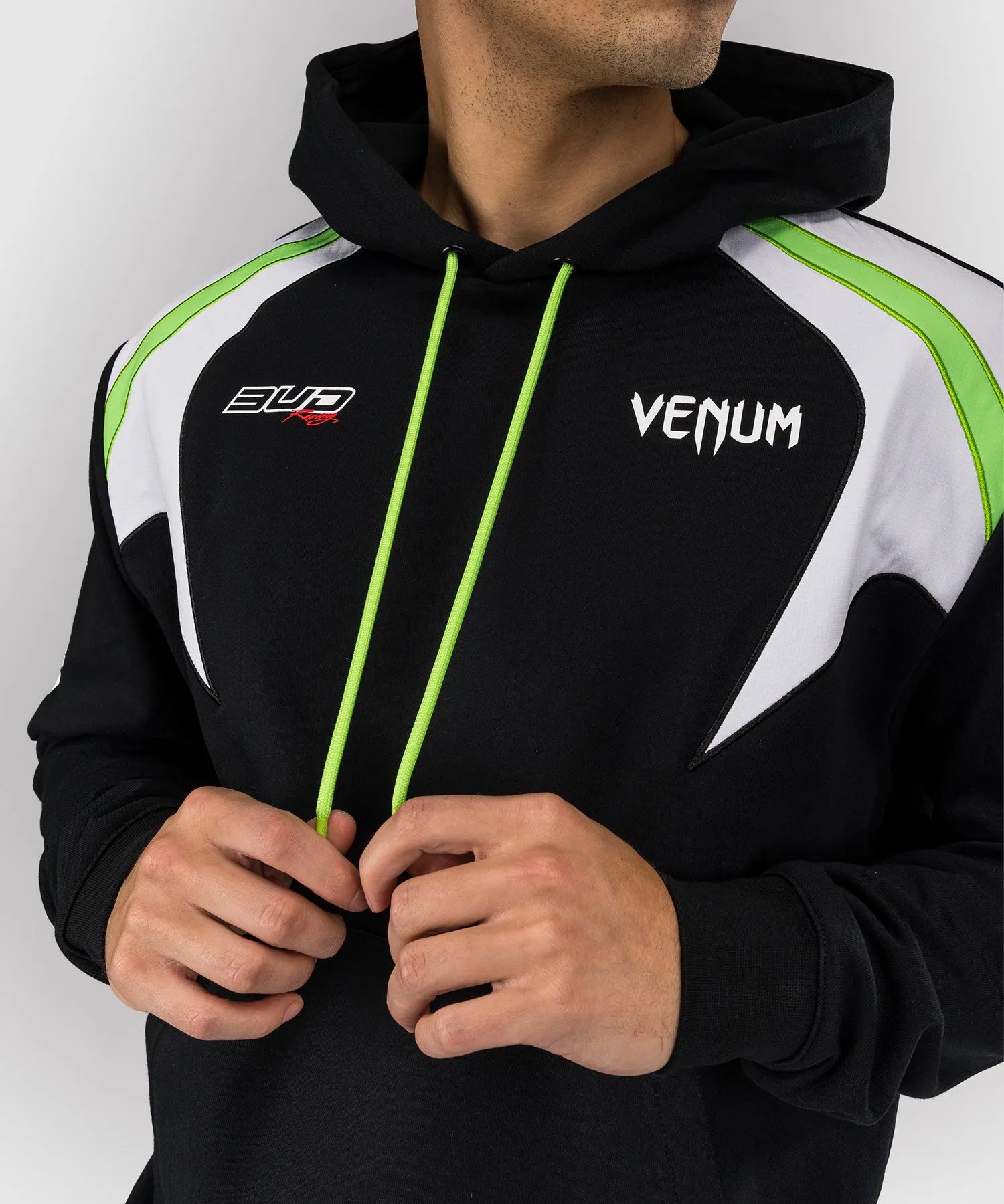 Venum x Bud Racing Heren Hoodie - Zwart/Wit/Limoengroen