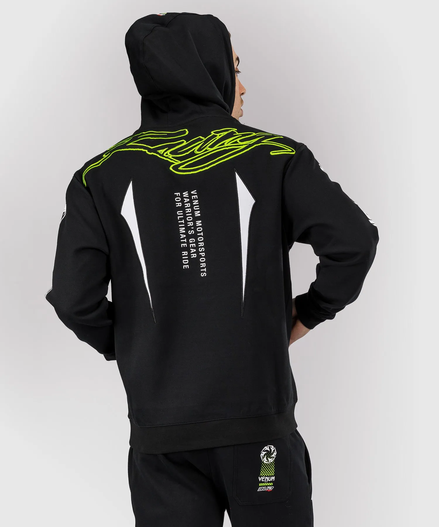Venum x Bud Racing Heren Hoodie - Zwart/Wit/Limoengroen