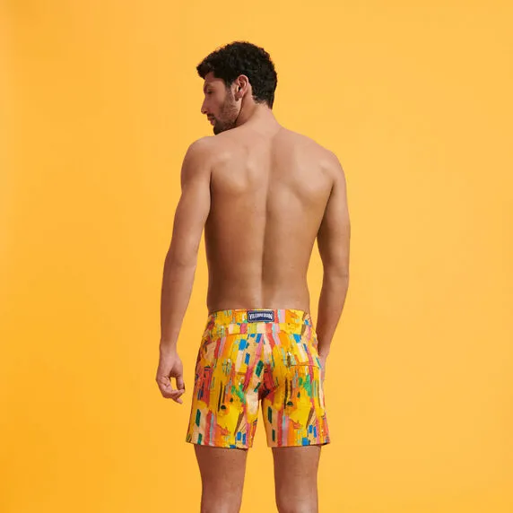 VILEBREQUIN Men Flat Belt Stretch Swim Shorts Sunny Streets