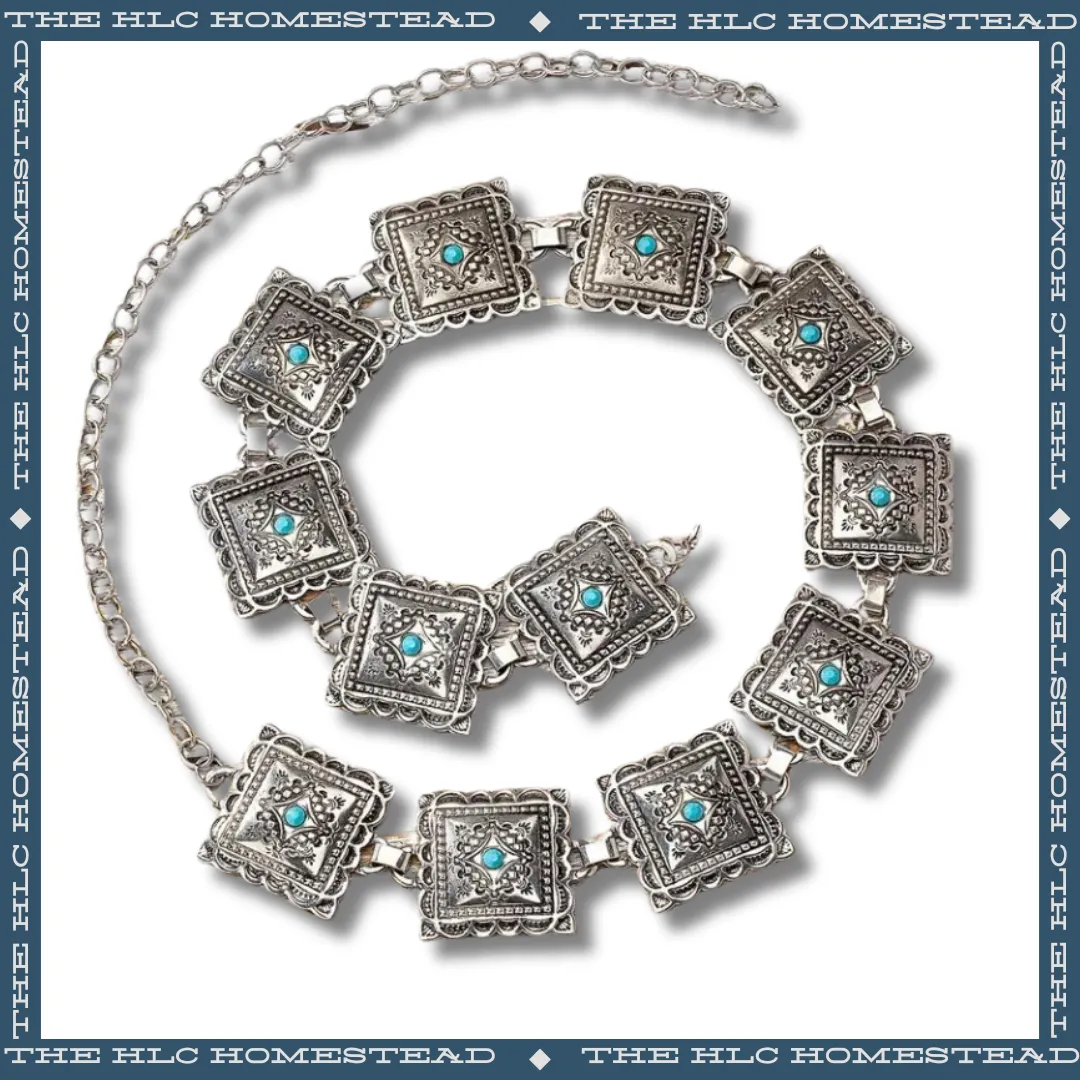 Vintage Turquoise Embellished Concho Belt