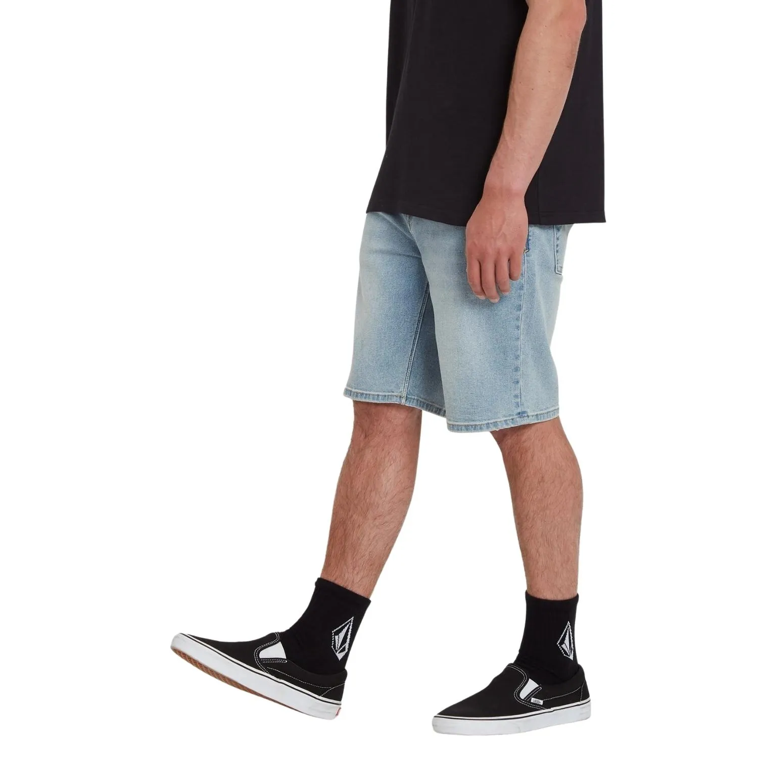 Volcom Solver Denim Shorts - Worker Indigo Vintage