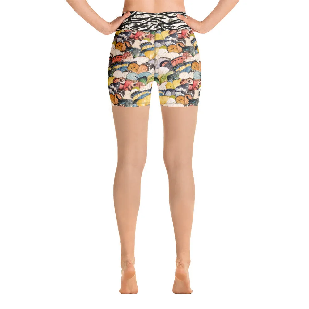 Watercolor Butterflies - Yoga Shorts