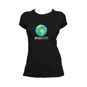 Weird Science Keep The Earth Clean It's Not Uranus Official Women's T-shirt (Black)