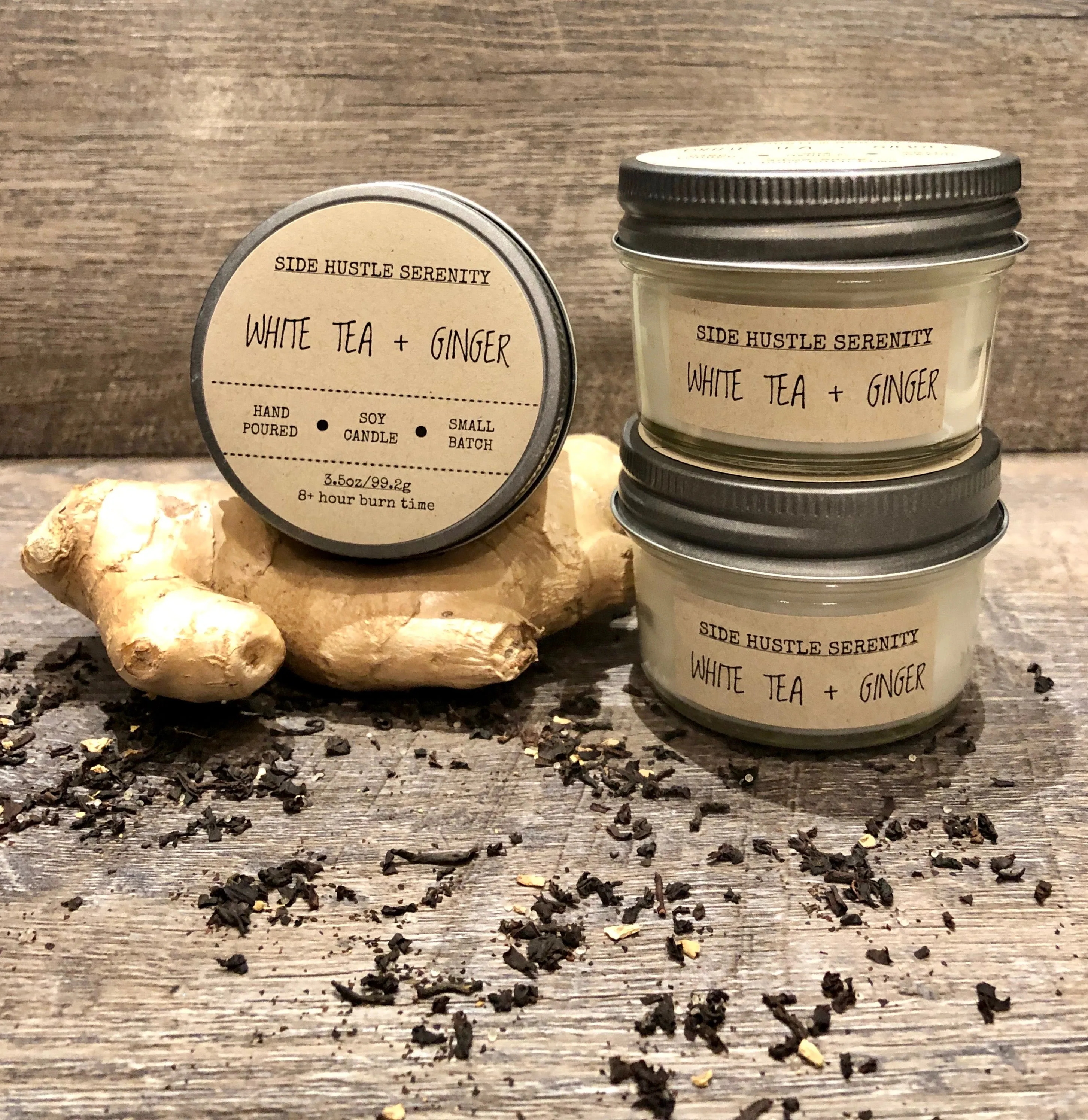 White Tea   Ginger Scented Soy Candle | 3.5oz